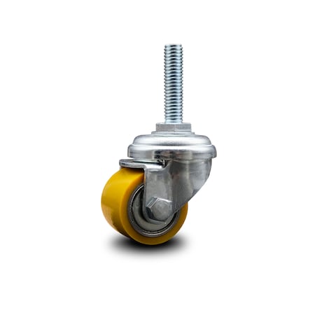 Service Caster Low Profile Polyurethane 35mm Wheel 5/16 Inch Threaded Stem Caster SCC SCC-TS04S13810-PUB-5161815